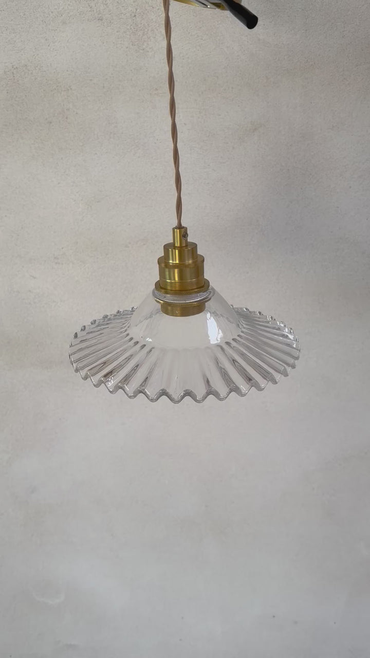 Glass Fluted Pendant Light