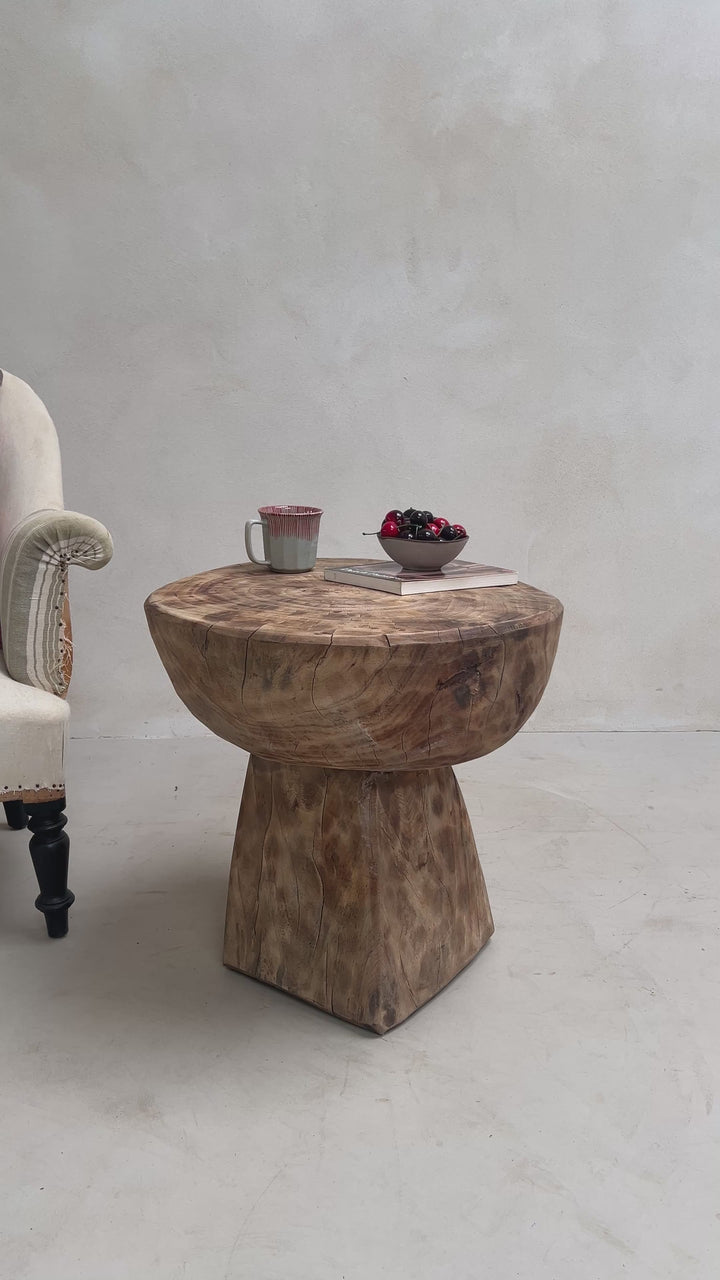 Vintage African Hand Carved Side Table | Umi