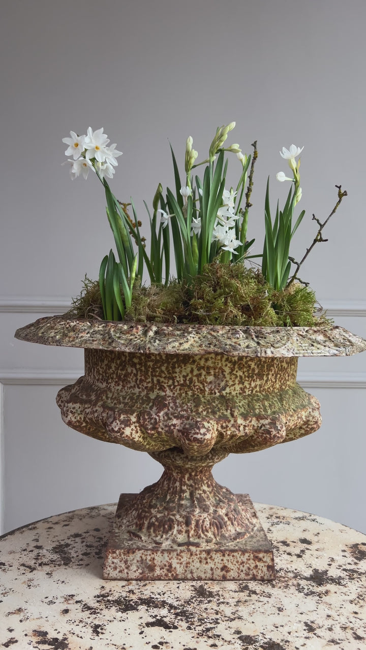 Large Antique French Cast Iron Urn