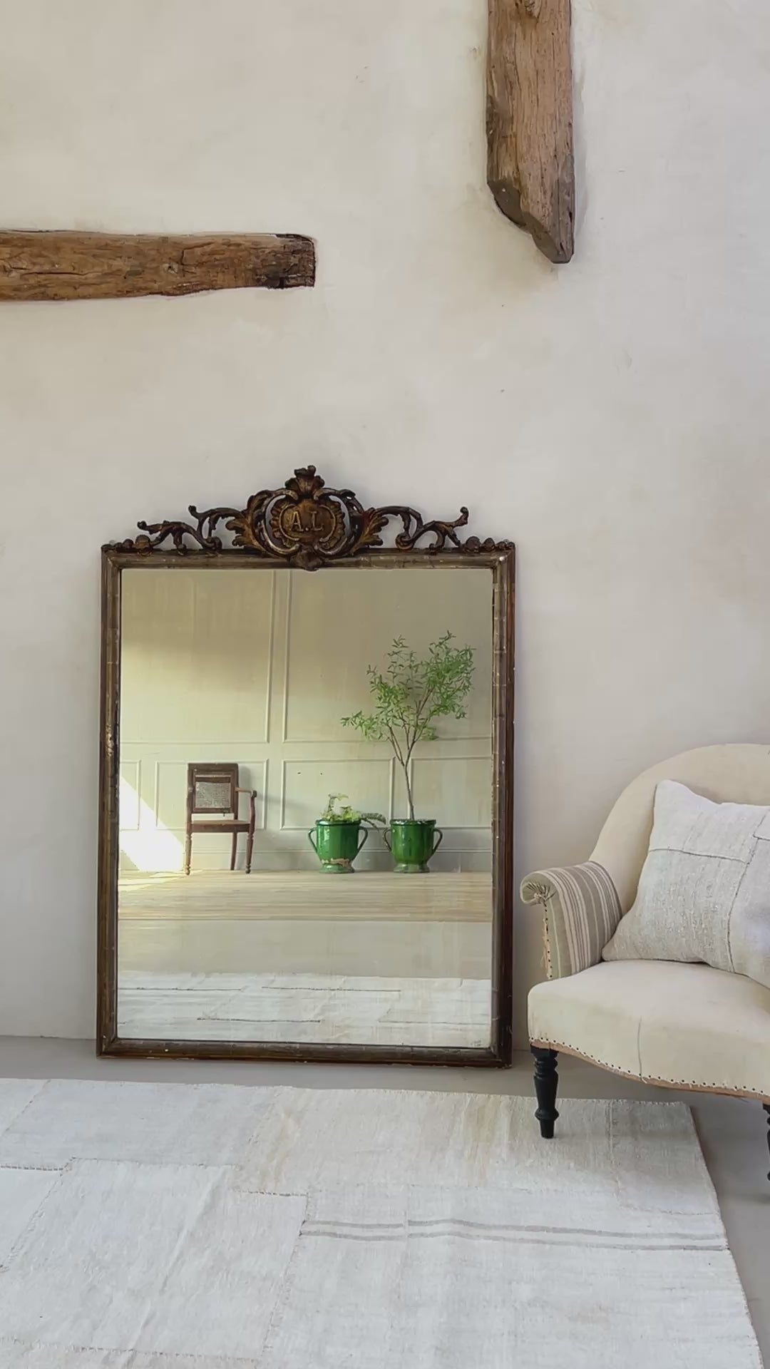 Extra Large Antique French Mirror Elizabeth