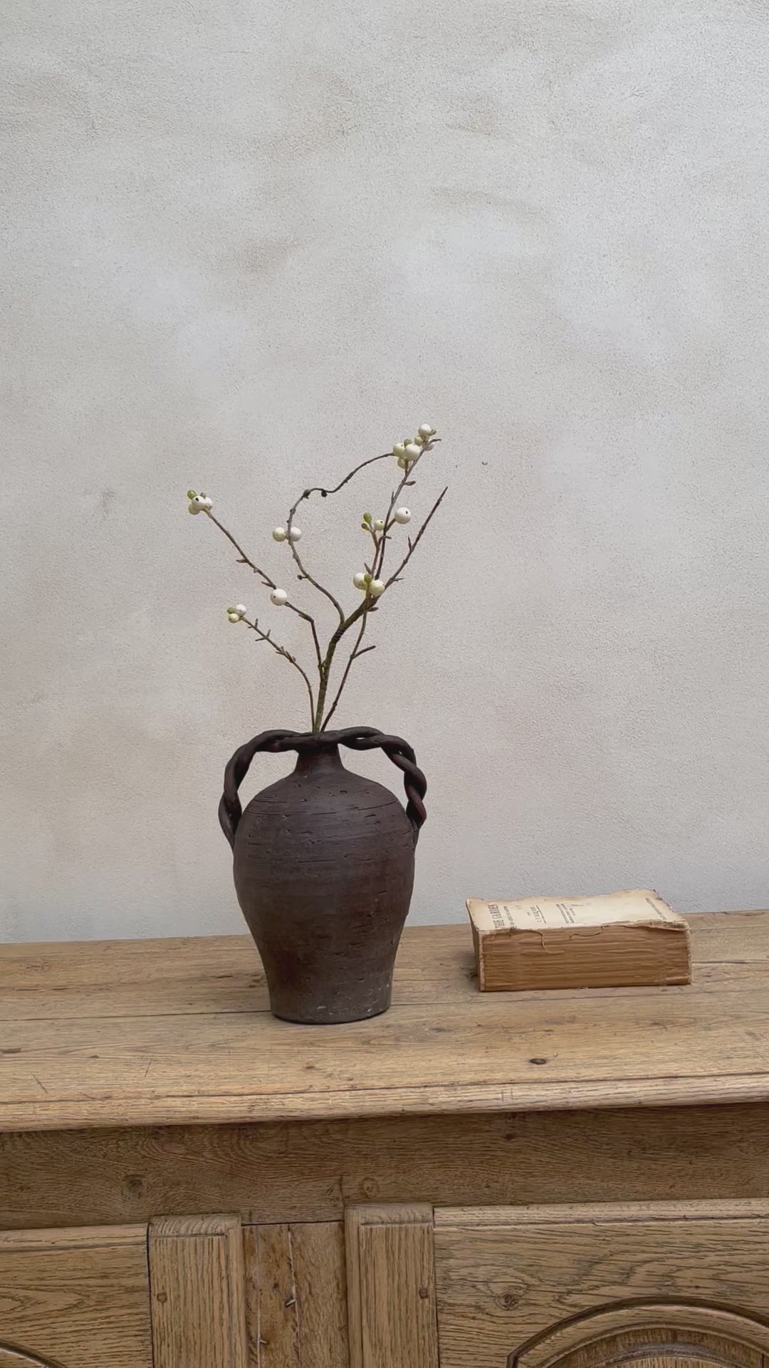 Twisted Handle Ceramic Pot