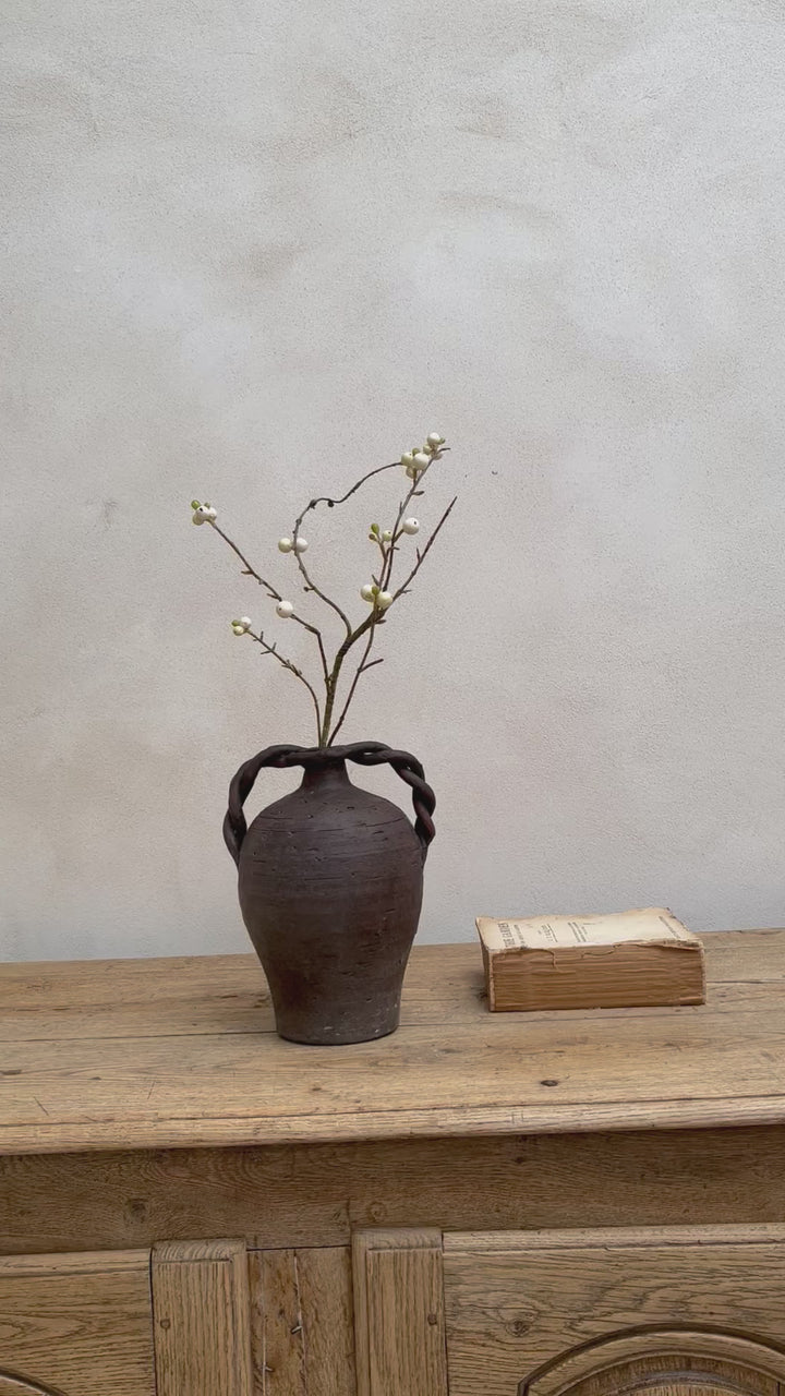 Twisted Handle Ceramic Pot