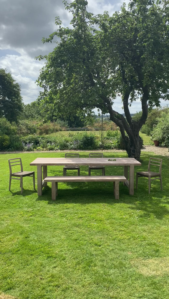 Reclaimed wood garden dining table