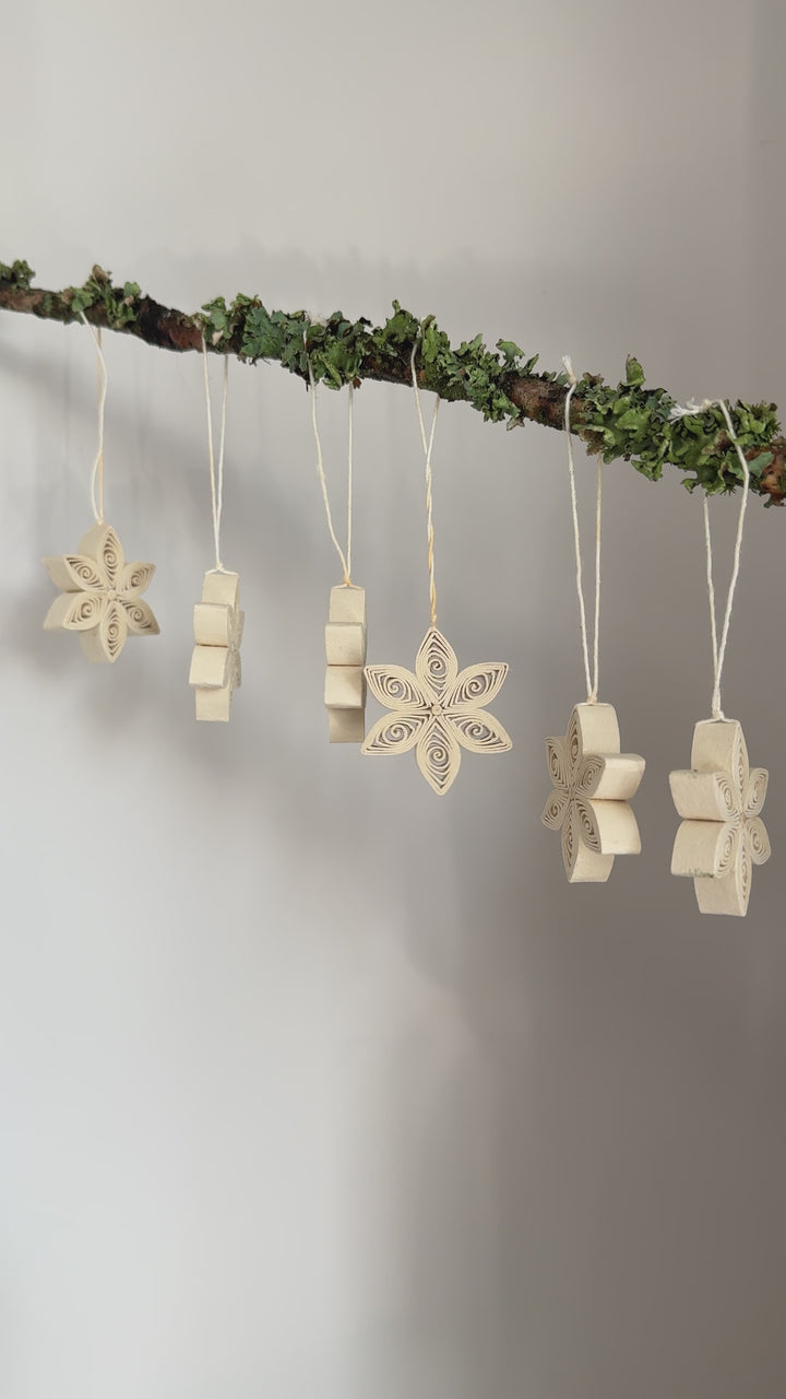 Box of six paper quilled Christmas stars