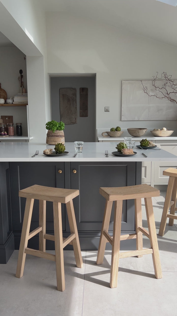 Rustic Reclaimed Wood Bar Stool