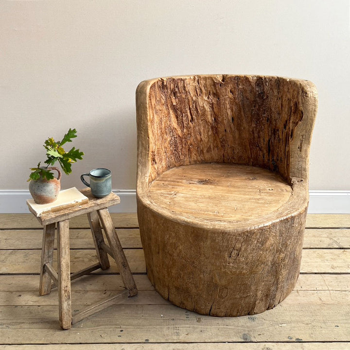 Rustic large tree trunk chair | Sergio