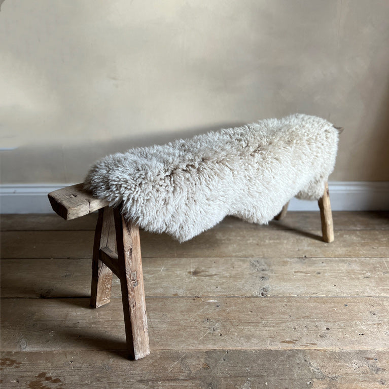 Fur bench throw sale