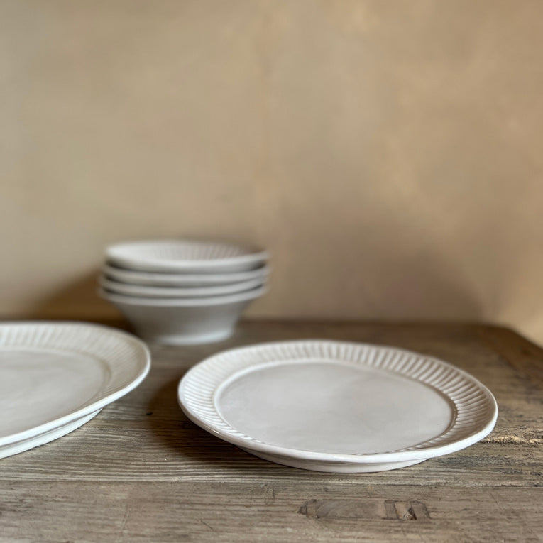 White Textured Salad plate