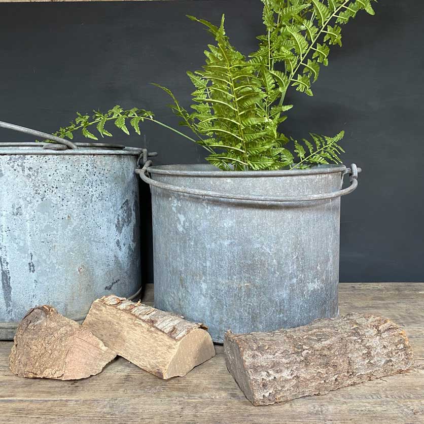 XL Round Galvanised Planters Swing Handle