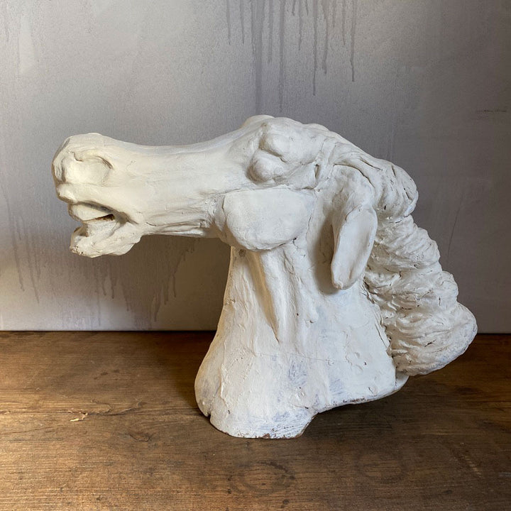 Large Hand Carved Horse Head | Viking