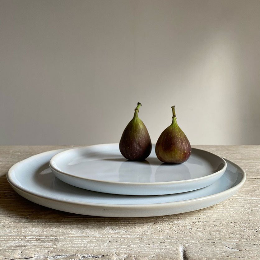 White stoneware dinner set