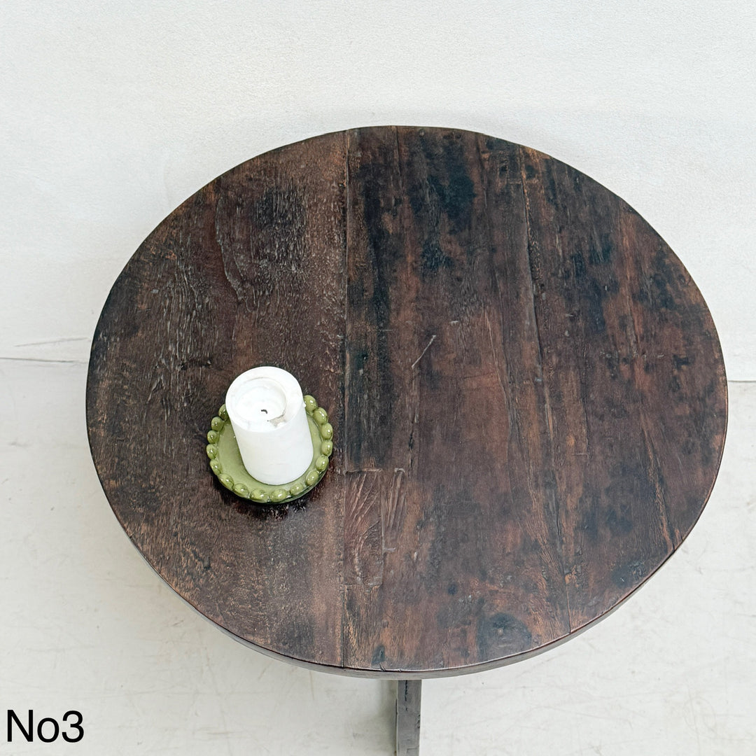 Antique Art Deco Round Side Tables