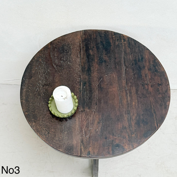 Antique Art Deco Round Side Tables