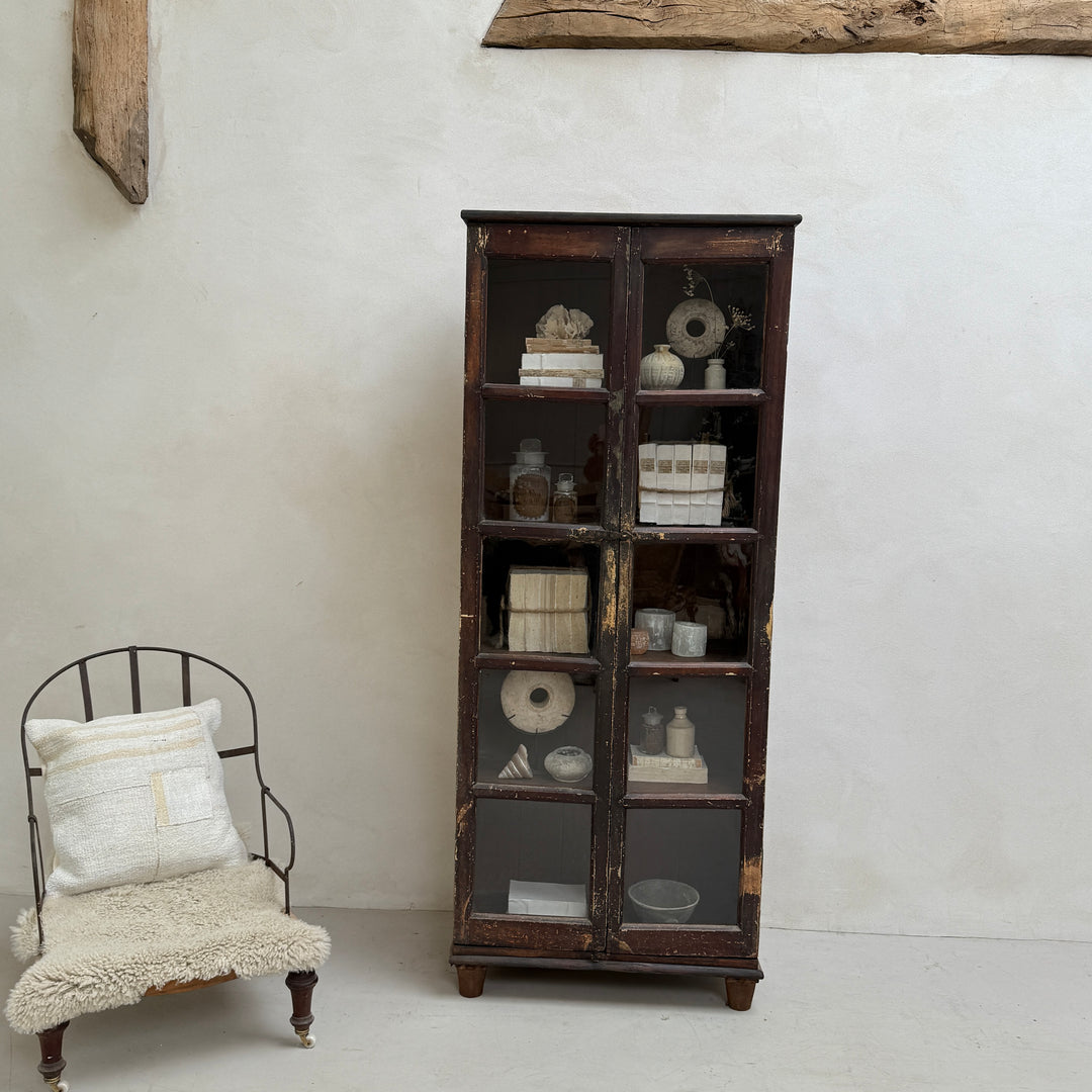 Antique Slender glazed cupboard Hendricks