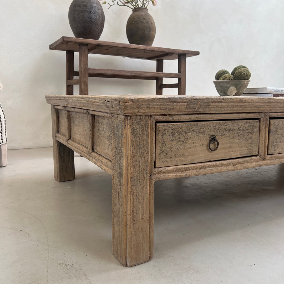 Antique Extra Large Coffee table with drawers | Matilda