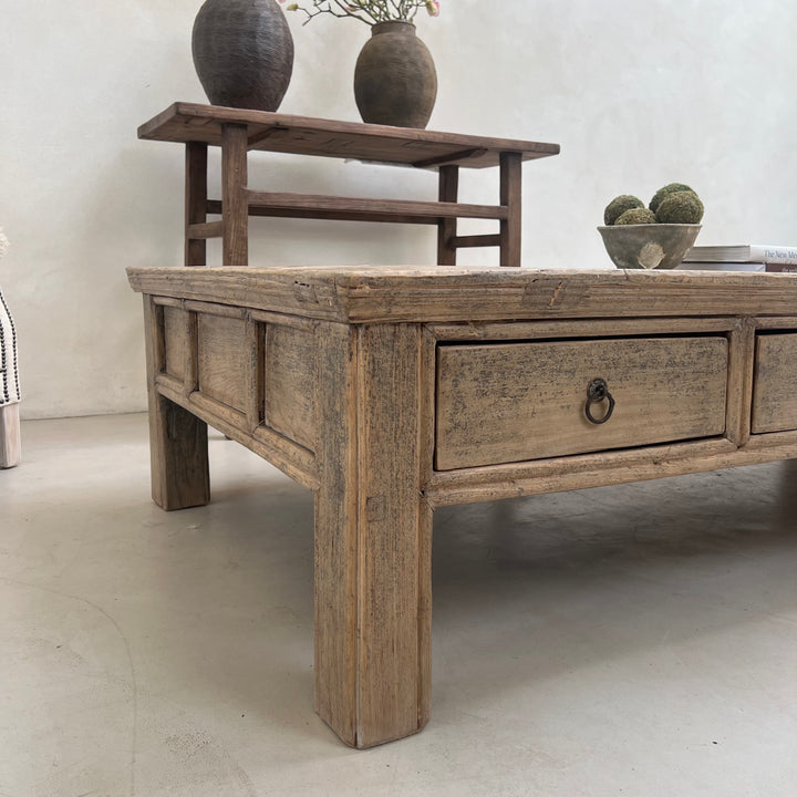 Antique Extra Large Coffee table with drawers | Matilda