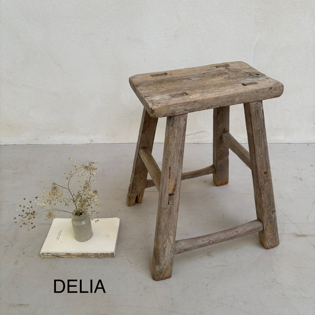 Rustic Wood Antique Stool (select from photo)