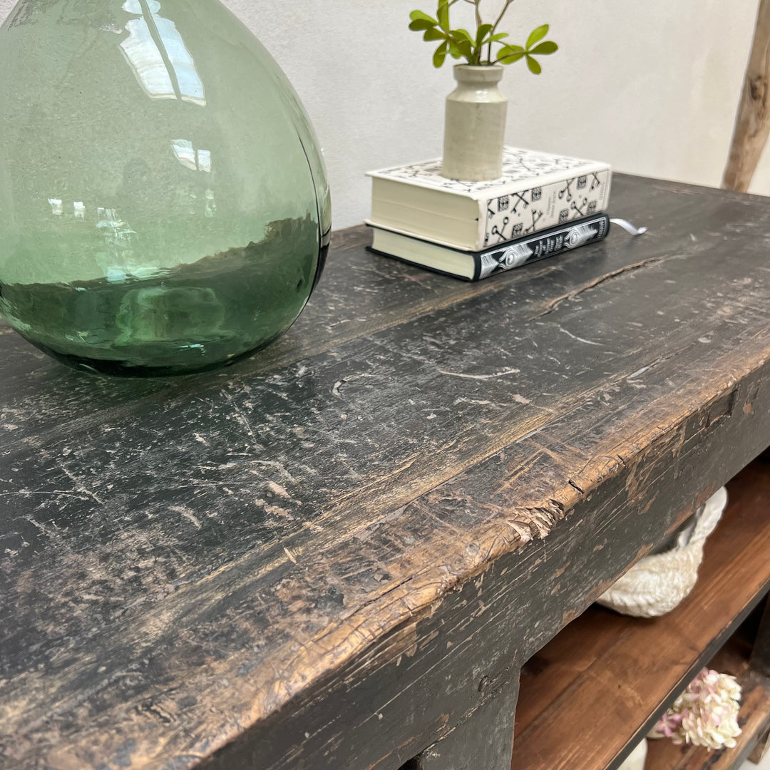 Antique elm rustic black shop counter | Jackson
