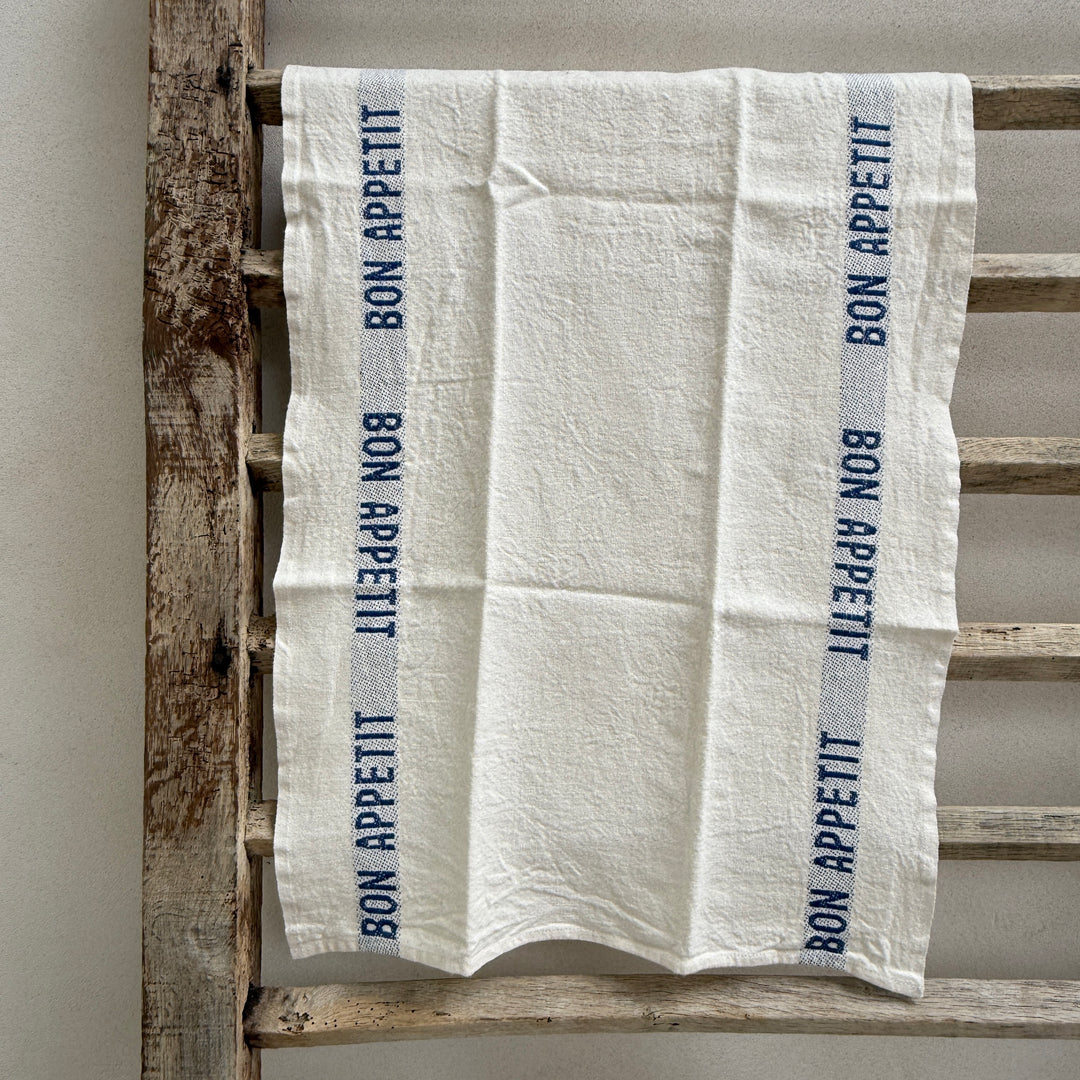 Bon Appetit Tea Towel Blue & White