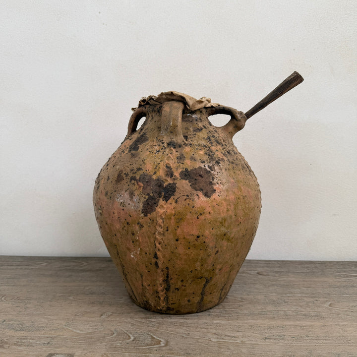 18th Century Antique French Terracotta Walnut Oil Jar | Dordogne