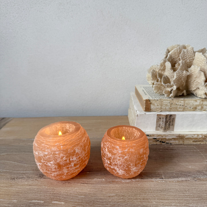 Rose Selenite Tealight Holder