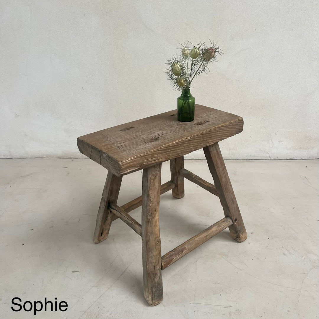 Antique rustic wood footstool (Select from photo)