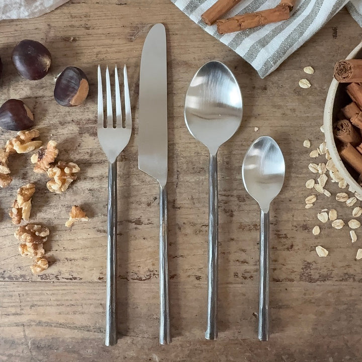 Steel Cutlery Set With Hand Forged Handles