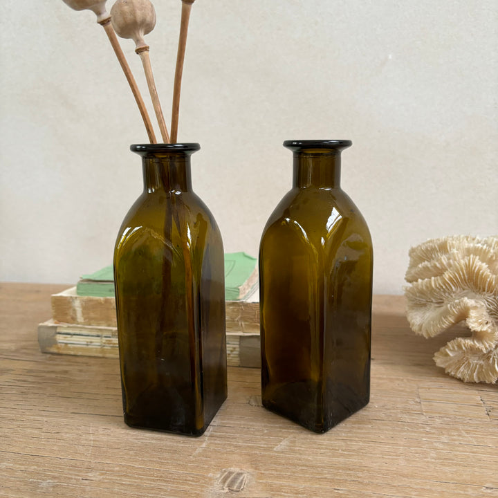 Vintage Green Glass Bottle | Cubic