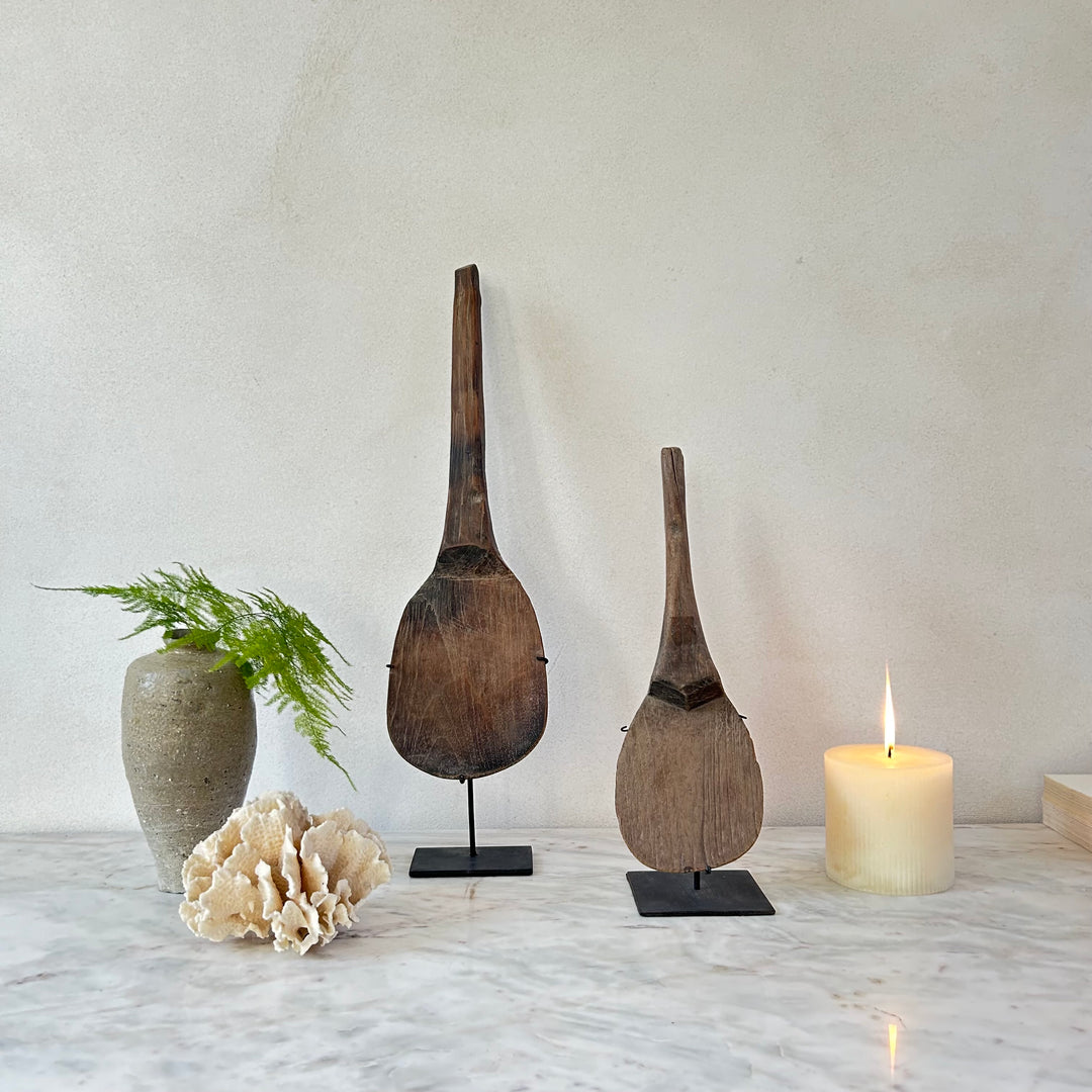 Antique wooden spoon on stand Joko