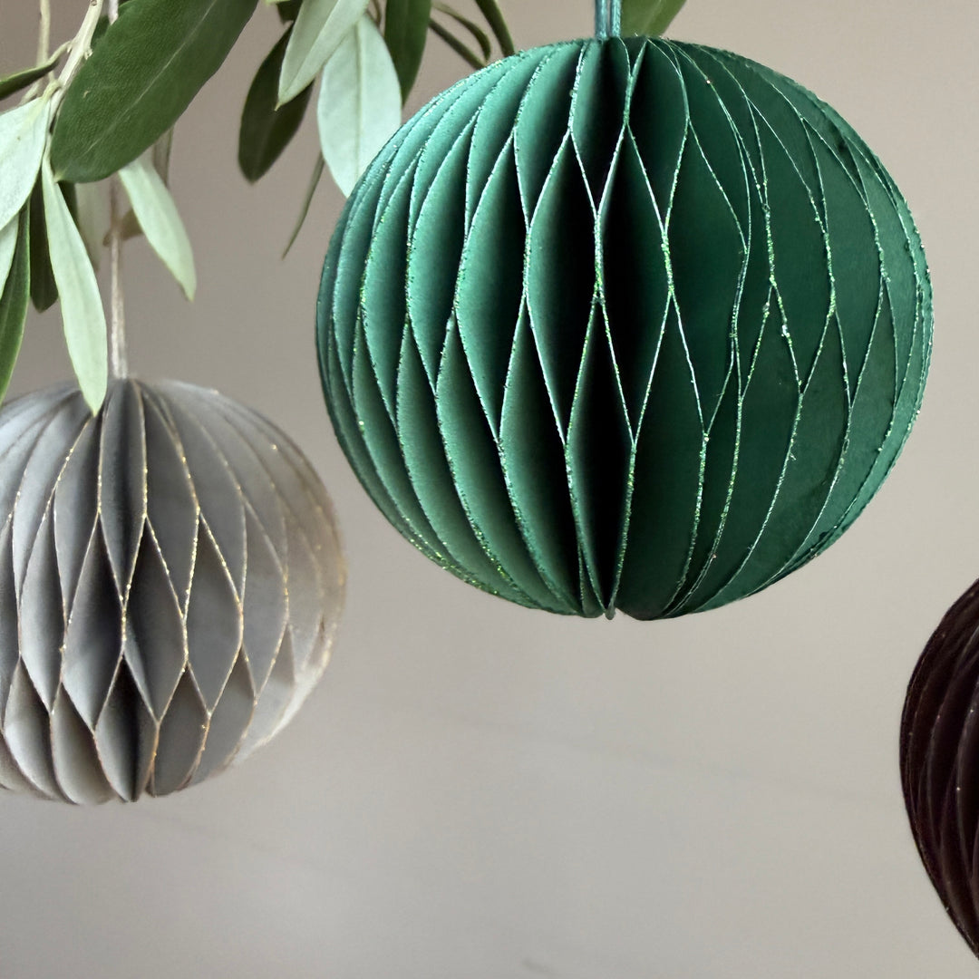 Jewel Tone Paper Baubles | Set of Four