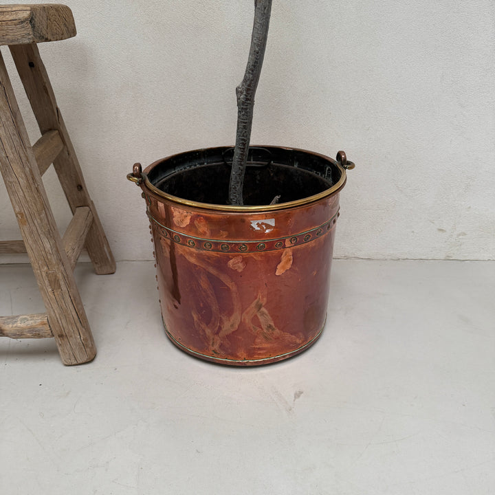Antique Copper & Brass Riveted Planter