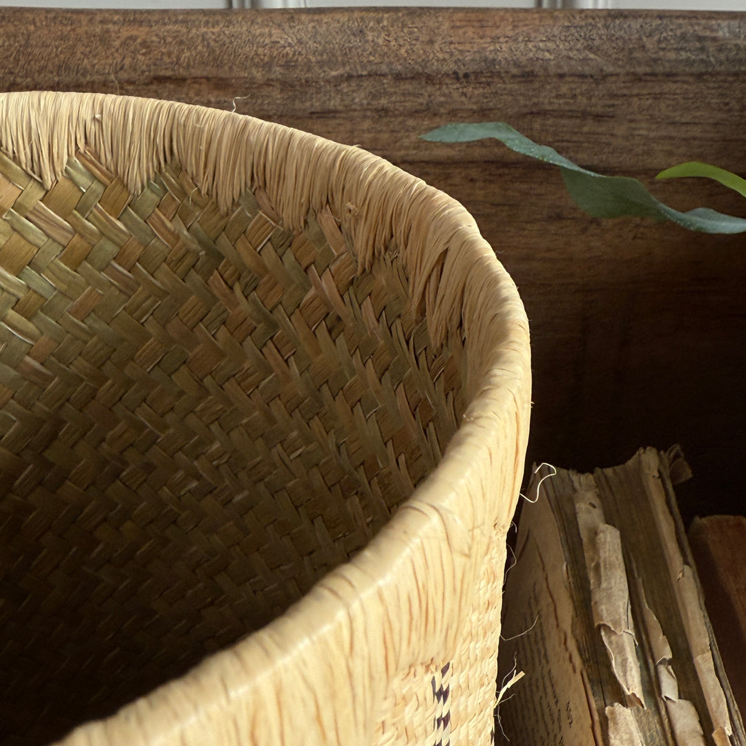 Raffia Checked Shopping Bag | Large