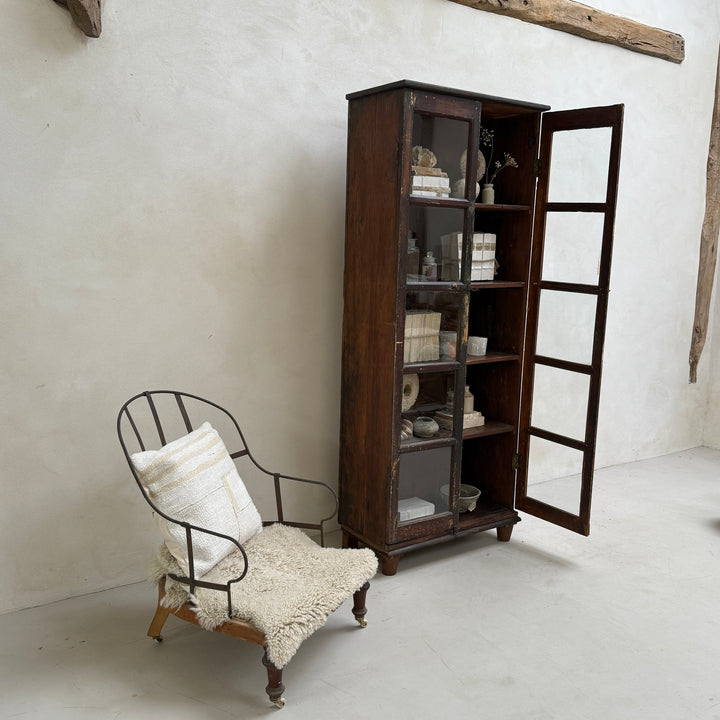 Antique Slender glazed cupboard Hendricks