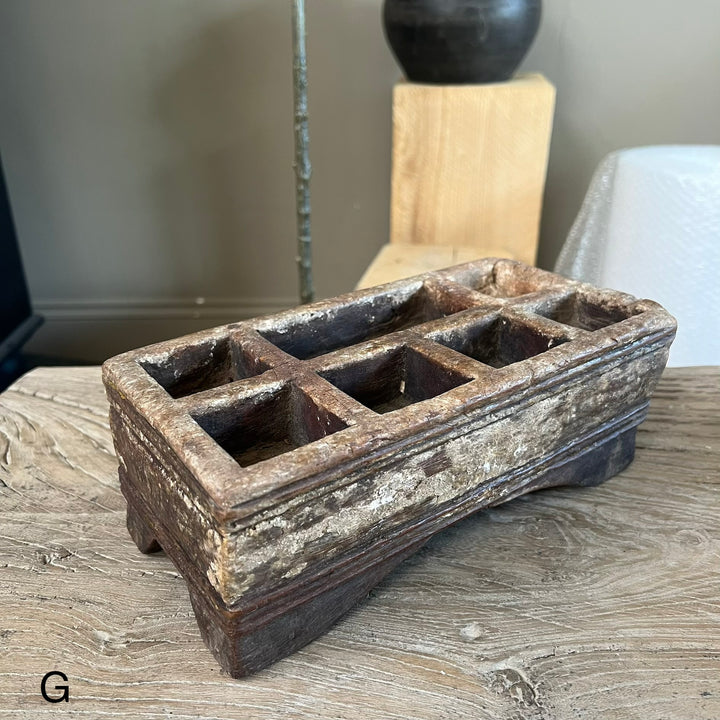 Rustic Antique Wooden Spice Tray