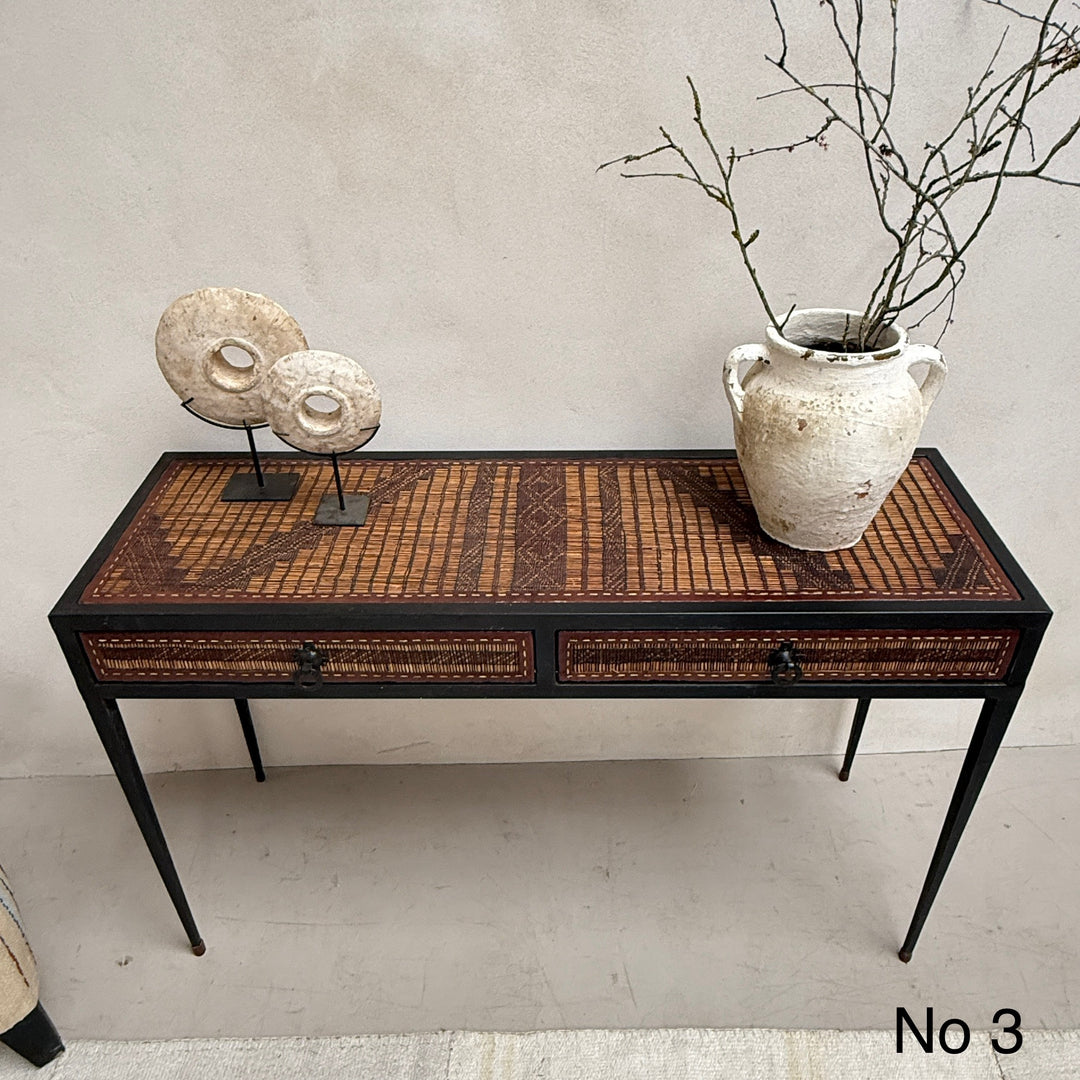 Handcrafted Nomadic Patterned Metal Console | Small
