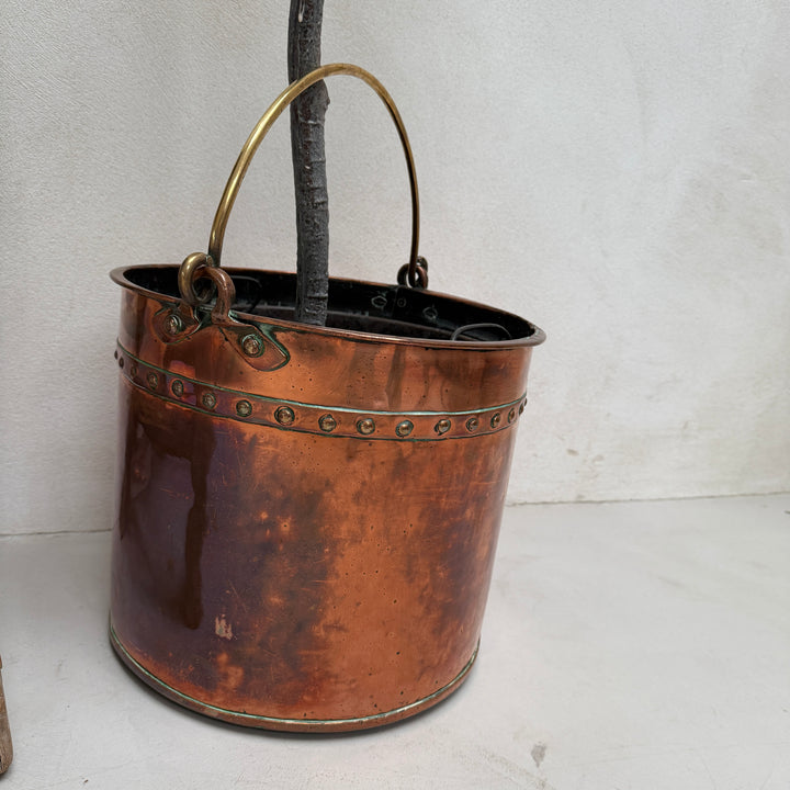 Antique Copper & Brass Riveted Planter