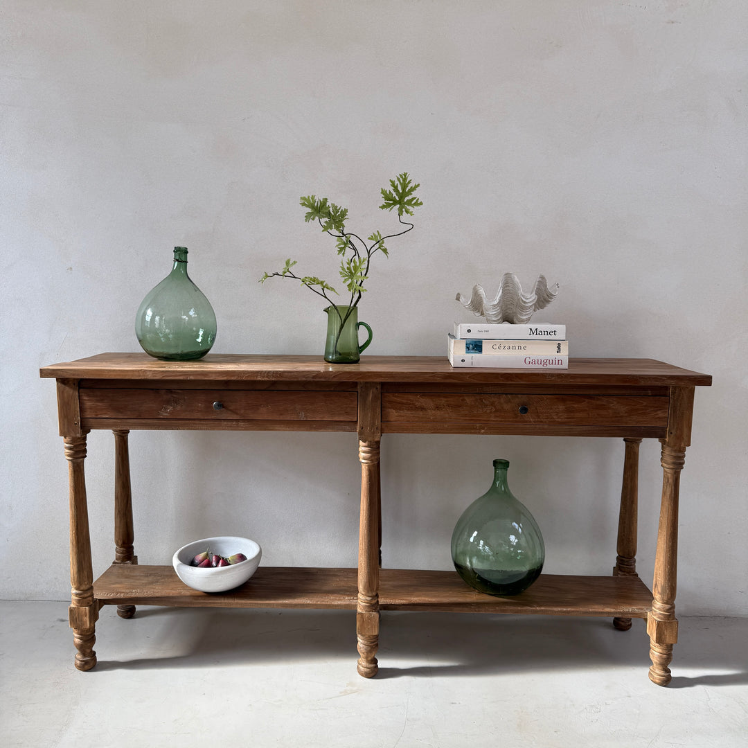 Reclaimed Dark Wood Console Table With Drawers | George