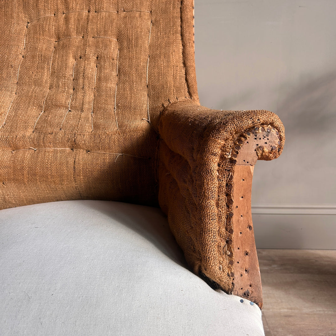 Antique French Deconstructed Armchair &amp; Footstool | Louise