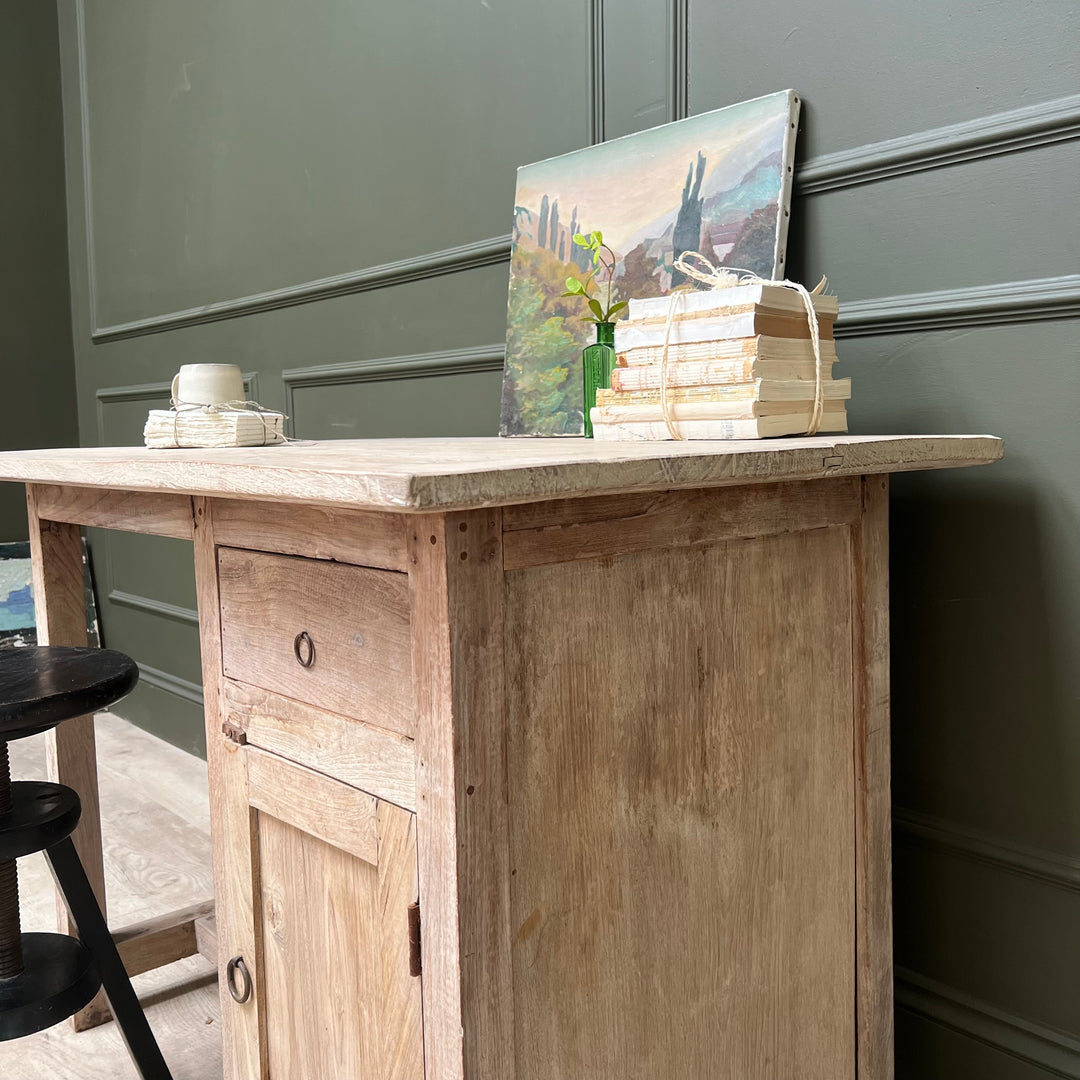 Vintage Pale Wood Desk | Elise