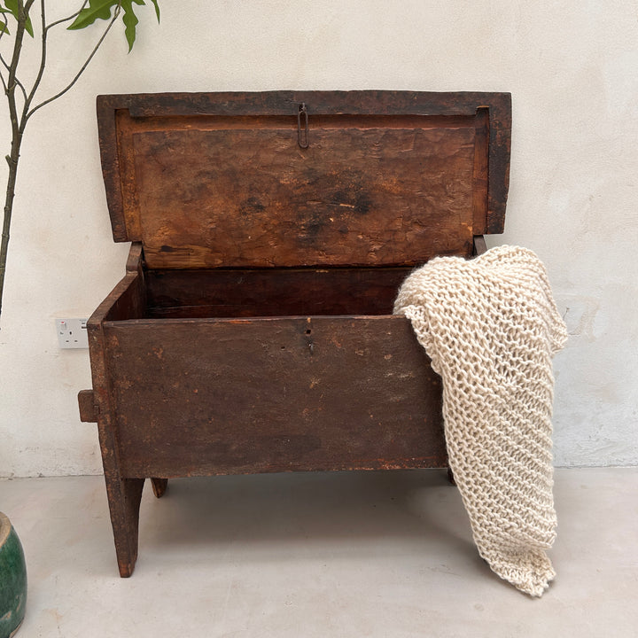 Antique wooden coffer storage box | Adelia