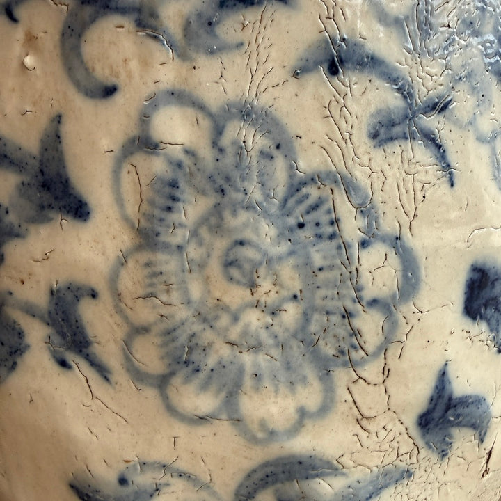 Large Antique Chinese Cizhou Storage Jar with Lid