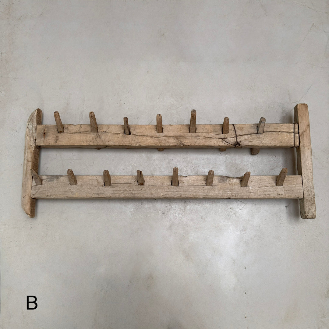 Small Antique Pale Timber Plough
