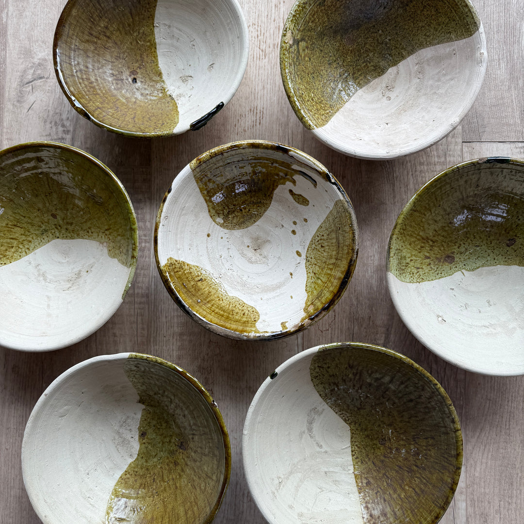 Moroccan Bowl Green Glazed | Natural Unglazed