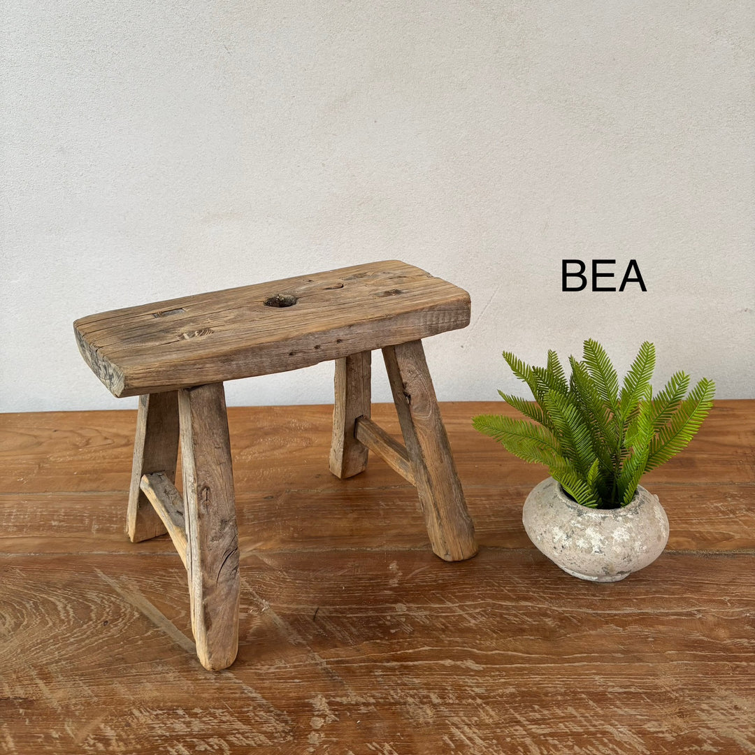 Antique rustic wood footstool (Select from photo)