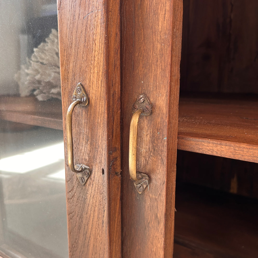 Antique Glazed Dark Wood Teak Sideboard With Drawers | Selena