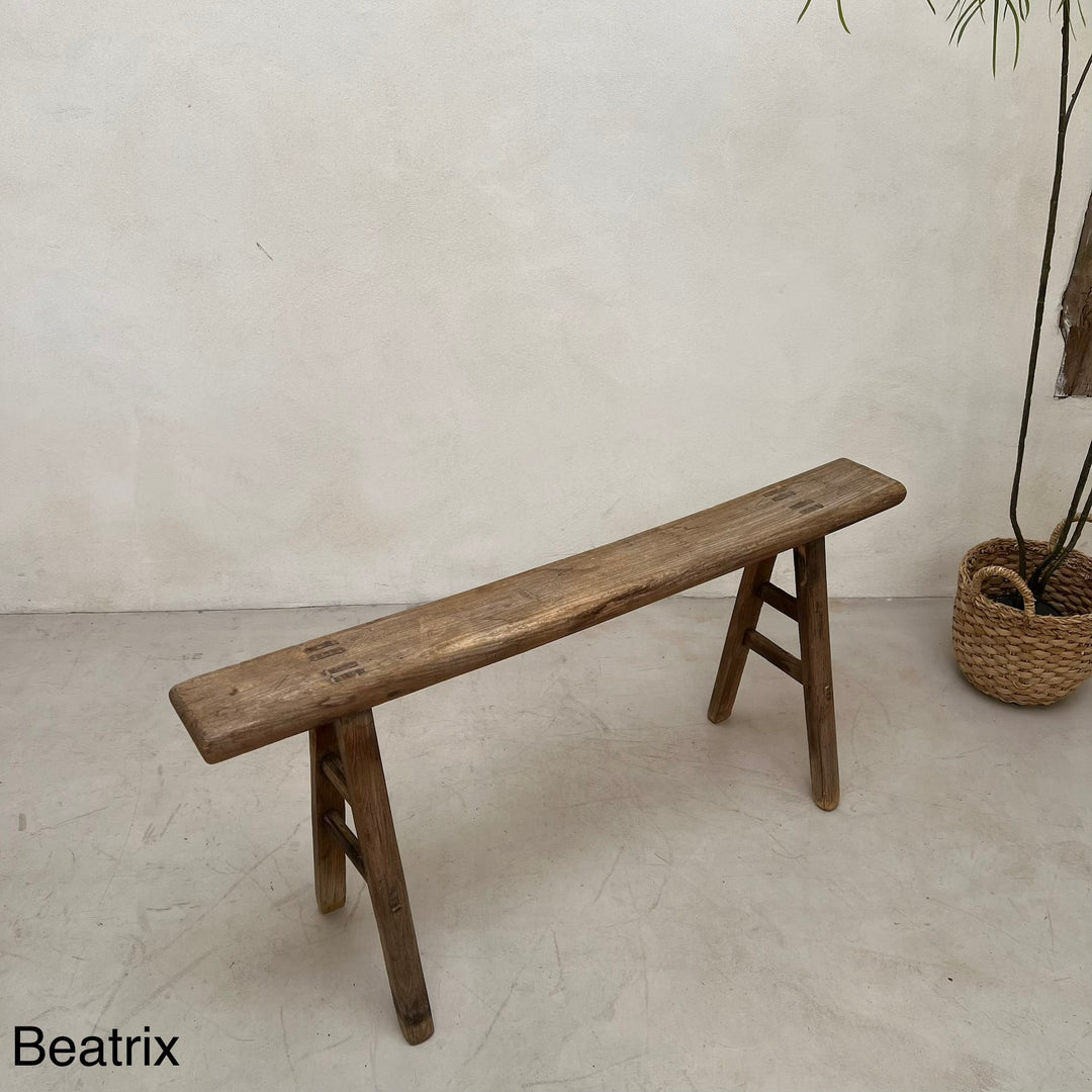 Antique Rustic Wooden Bench