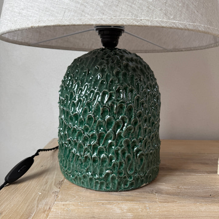 Green Glazed Ceramic Table Lamp