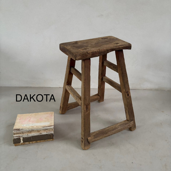 Rustic Wood Antique Stool (select from photo)