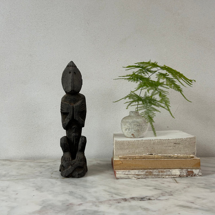 Antique Wooden Monkey Statue Bimo