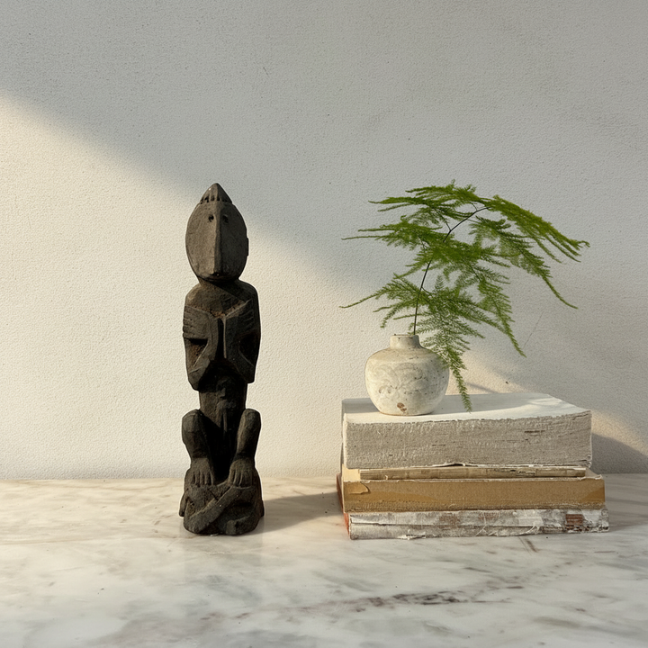 Antique Wooden Monkey Statue Bimo